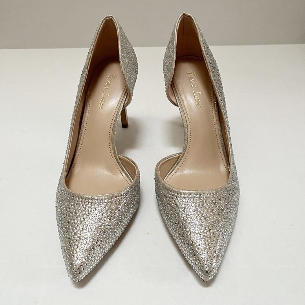 Essex Lane Women's El-Vera 2 High Heels Size 8.5M Soft Gold Shimmer Sand w/ Box - Picture 3 of 11